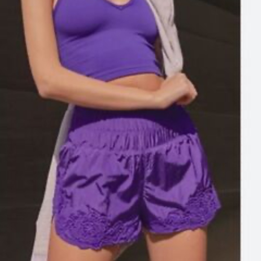 FP Movement Purple Way Home Activewear Shorts With Liner Size XL